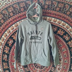 Nike NFL Salute to Service Seattle Seahawks Grey Pullover Hoodie Size Large